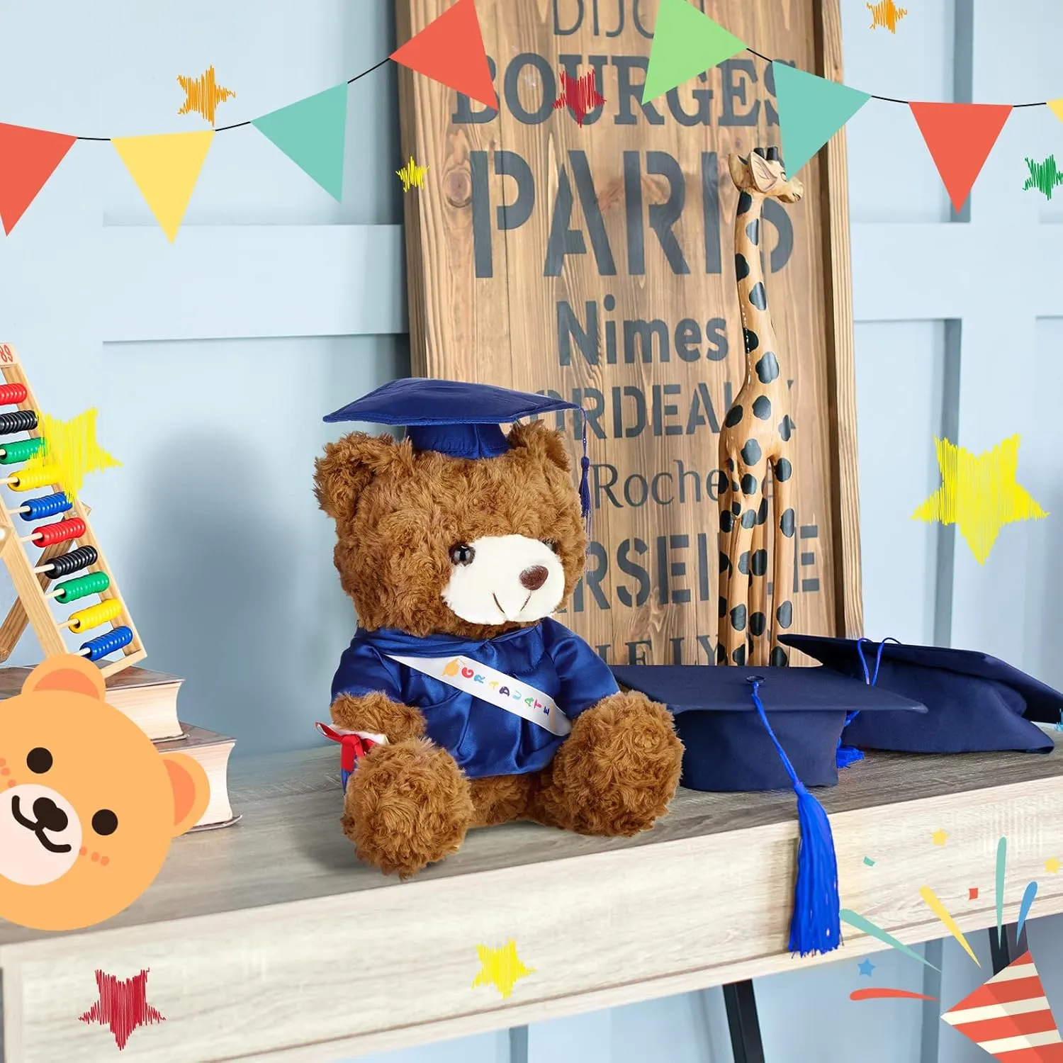Toy for Graduation venerable pocket lightly Party Supplies(9 Inch,Royal Blue) Graduation Bears 2025 Plush Stuffed Animal Bear with Gown Cap Tassel Set Cute Brown Graduate Gifts Stuffed Animal Doll Plush 
