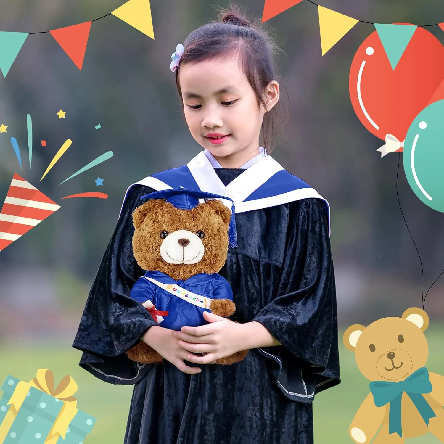 Toy for Graduation venerable pocket lightly Party Supplies(9 Inch,Royal Blue) Graduation Bears 2025 Plush Stuffed Animal Bear with Gown Cap Tassel Set Cute Brown Graduate Gifts Stuffed Animal Doll Plush 