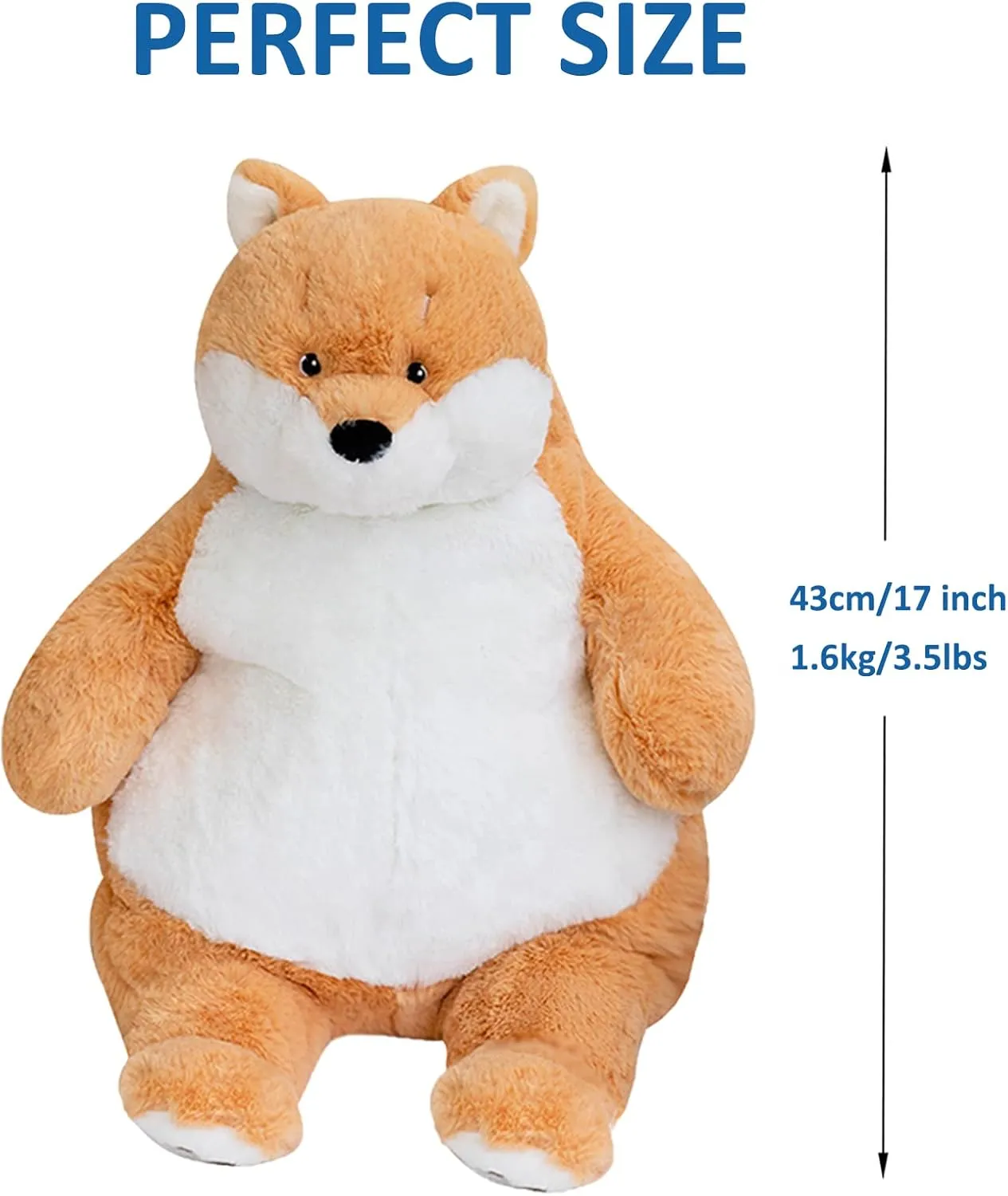 Toy Large Weighted Plush Animal Pillow Gifts for Boys and Girls Shiba Inu Weighted Stuffed Animals, 17" 3.5 lbs district Weighted Shiba Inu Dog Plush 