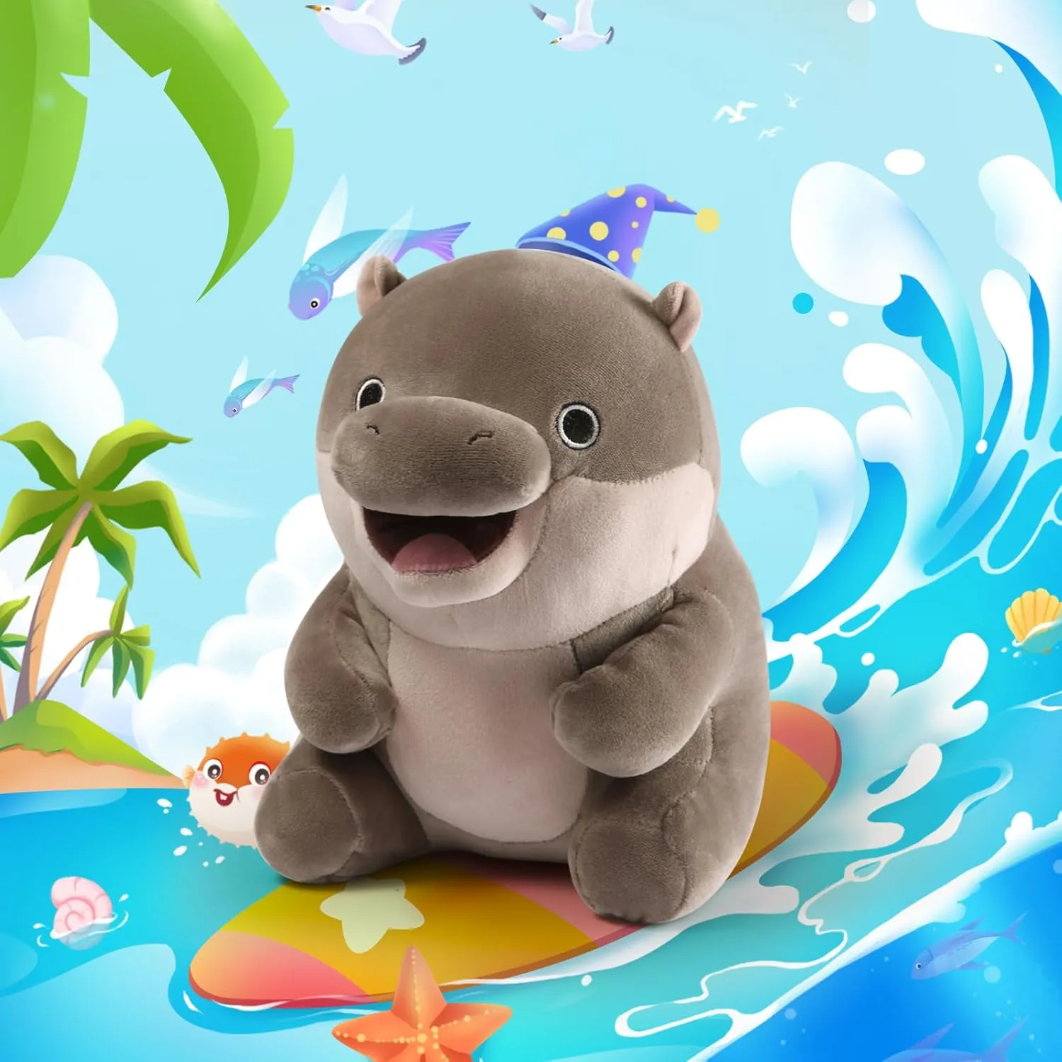 Toy Moo Deng Hippopotamus Plushie Doll for Fans Gift Hippopotamus Stuffed Animal Pillow for Boys Girls Kids Adults 9 inch Cute Moo Deng precede supernatural rancorous Plush Soft Pygmy Hippo Plushie 