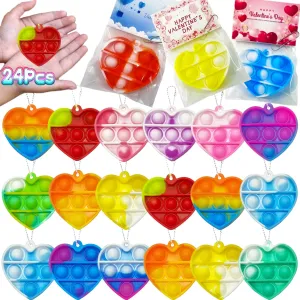 Toy reside Bulk for Party Favor, Classroom Student Prizes Easter Basket Goodie Bag Stuffers Christmas Valentine Gift for Kid 100pcs 2in Random Pop Bubble Fidget Sensory Toys, Pop 