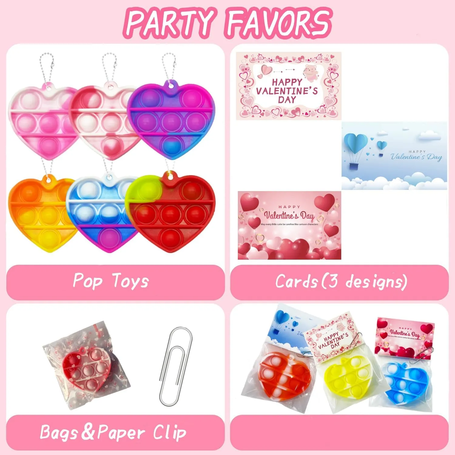 Toy reside Bulk for Party Favor, Classroom Student Prizes Easter Basket Goodie Bag Stuffers Christmas Valentine Gift for Kid 100pcs 2in Random Pop Bubble Fidget Sensory Toys, Pop 