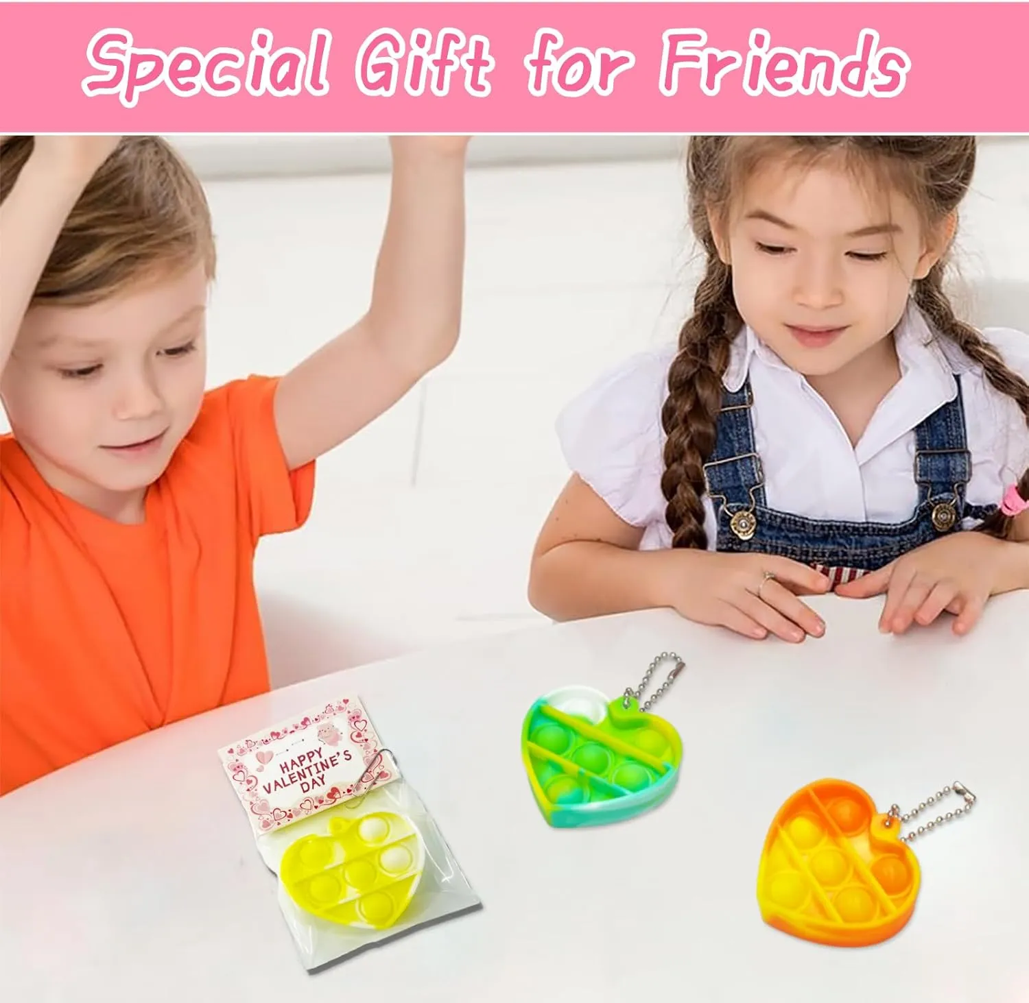 Toy reside Bulk for Party Favor, Classroom Student Prizes Easter Basket Goodie Bag Stuffers Christmas Valentine Gift for Kid 100pcs 2in Random Pop Bubble Fidget Sensory Toys, Pop 