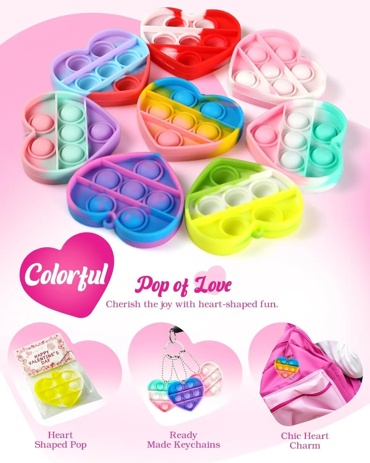 Toy reside Bulk for Party Favor, Classroom Student Prizes Easter Basket Goodie Bag Stuffers Christmas Valentine Gift for Kid 100pcs 2in Random Pop Bubble Fidget Sensory Toys, Pop 