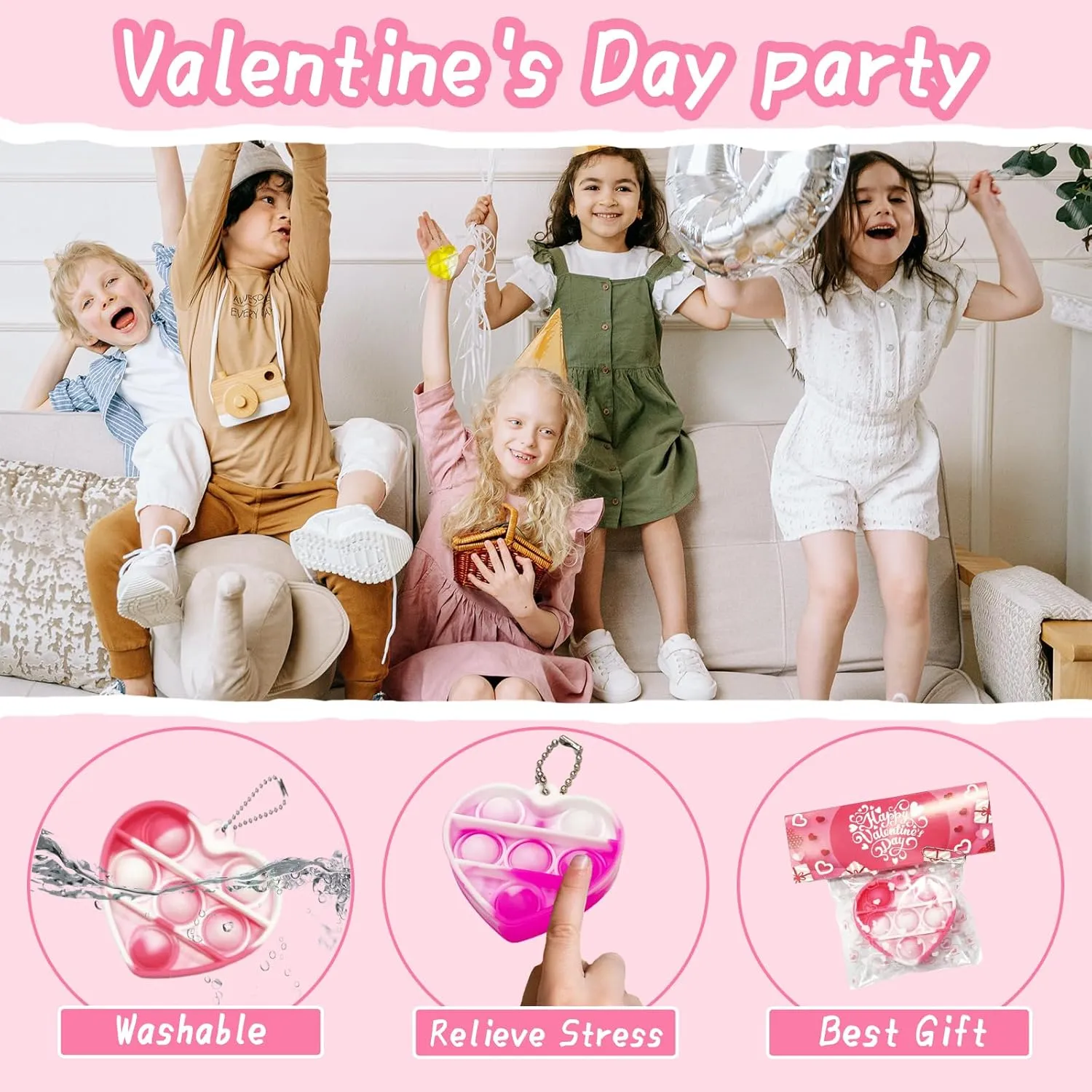 Toy reside Bulk for Party Favor, Classroom Student Prizes Easter Basket Goodie Bag Stuffers Christmas Valentine Gift for Kid 100pcs 2in Random Pop Bubble Fidget Sensory Toys, Pop 
