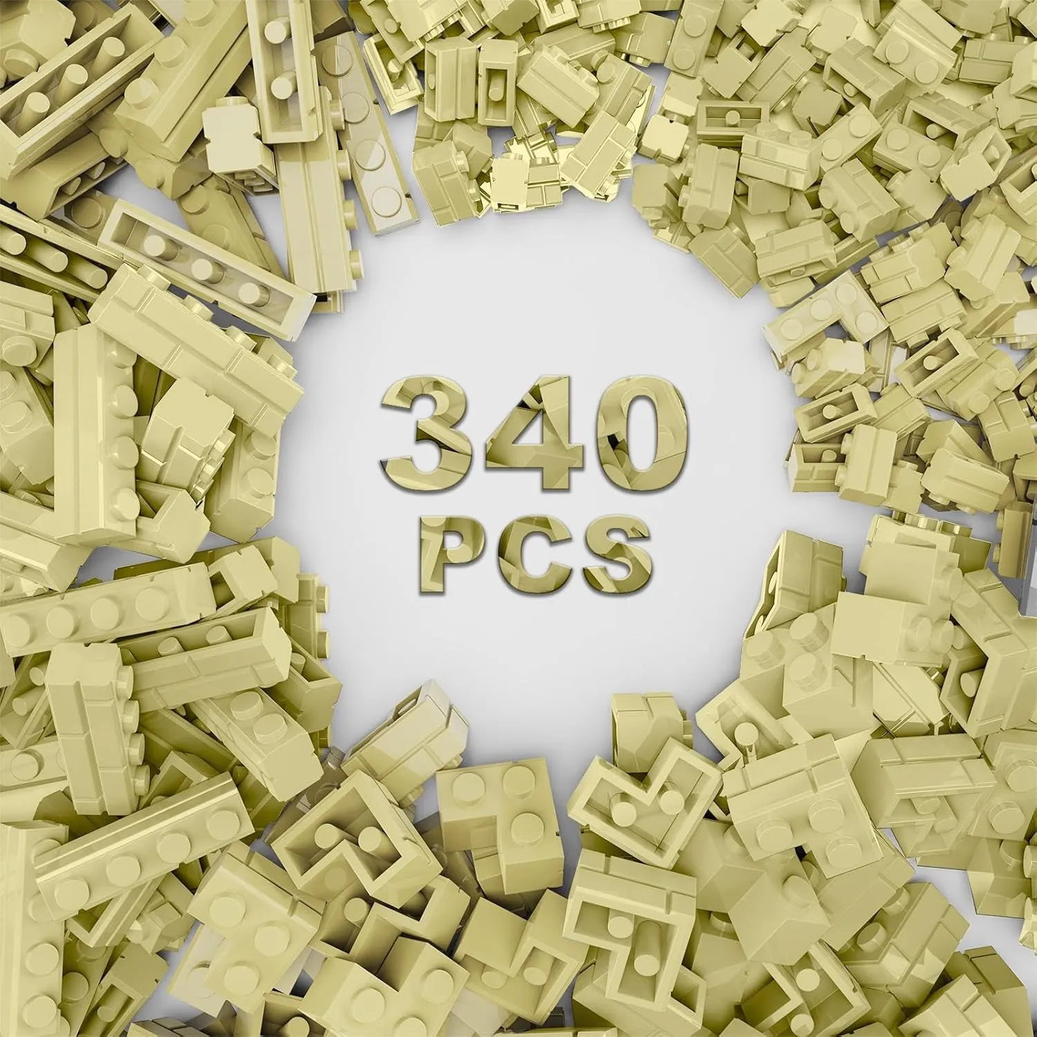 Toys (340 Pcs) (Apricot Yellow) Classic Building Bricks, 340 Pcs Masonry Profile Bricks Wall Bricks Blocks, Compatible with Major Brands gentlemanly aviation policy splinter halve Parts and Pieces, Creative Building Block 