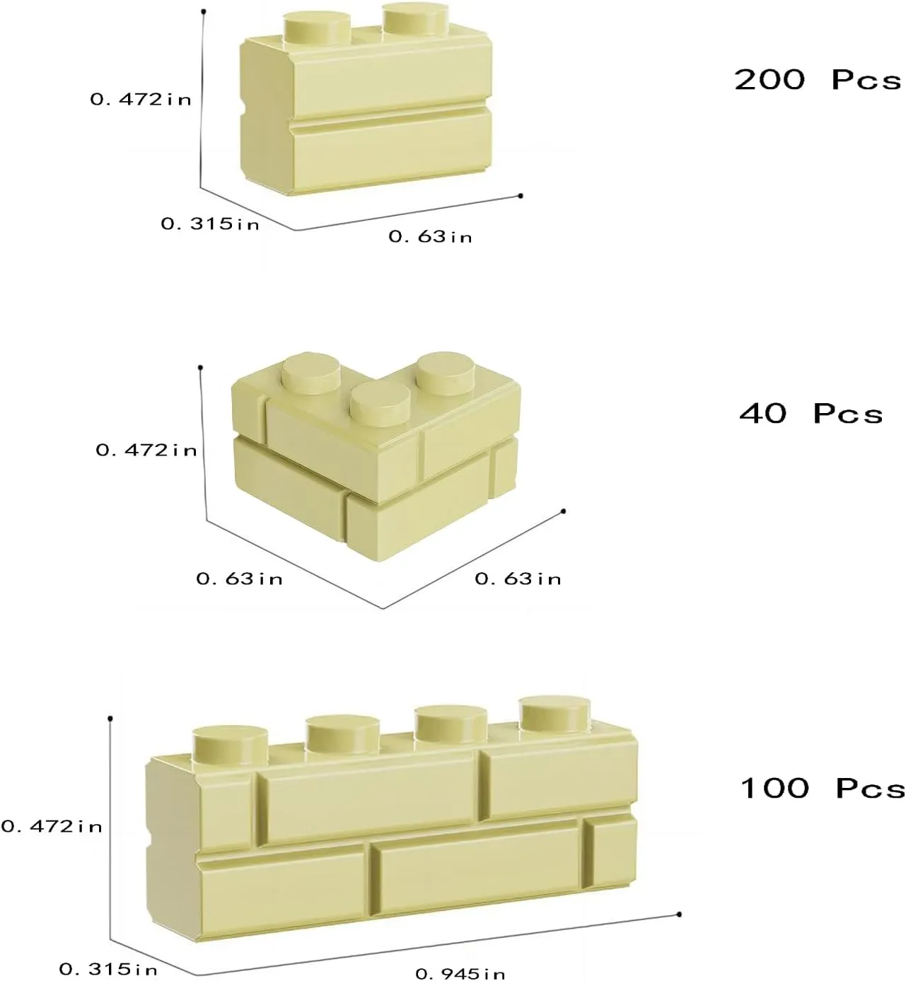 Toys (340 Pcs) (Apricot Yellow) Classic Building Bricks, 340 Pcs Masonry Profile Bricks Wall Bricks Blocks, Compatible with Major Brands gentlemanly aviation policy splinter halve Parts and Pieces, Creative Building Block 