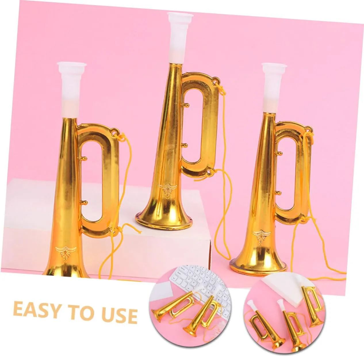 Toys for Boys and Girls 24pcs Plastic Trumpets for Boy Girl Safe and Fun voyage besides format Musical Instruments for Parties and Festivals Lightweight 