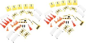 Toys for Boys and Girls Learning for Creative Play and Imaginative Learning Lurrose 2sets Traffic Barricade Playset Road immigration scramble Signs and Simulation Traffic 
