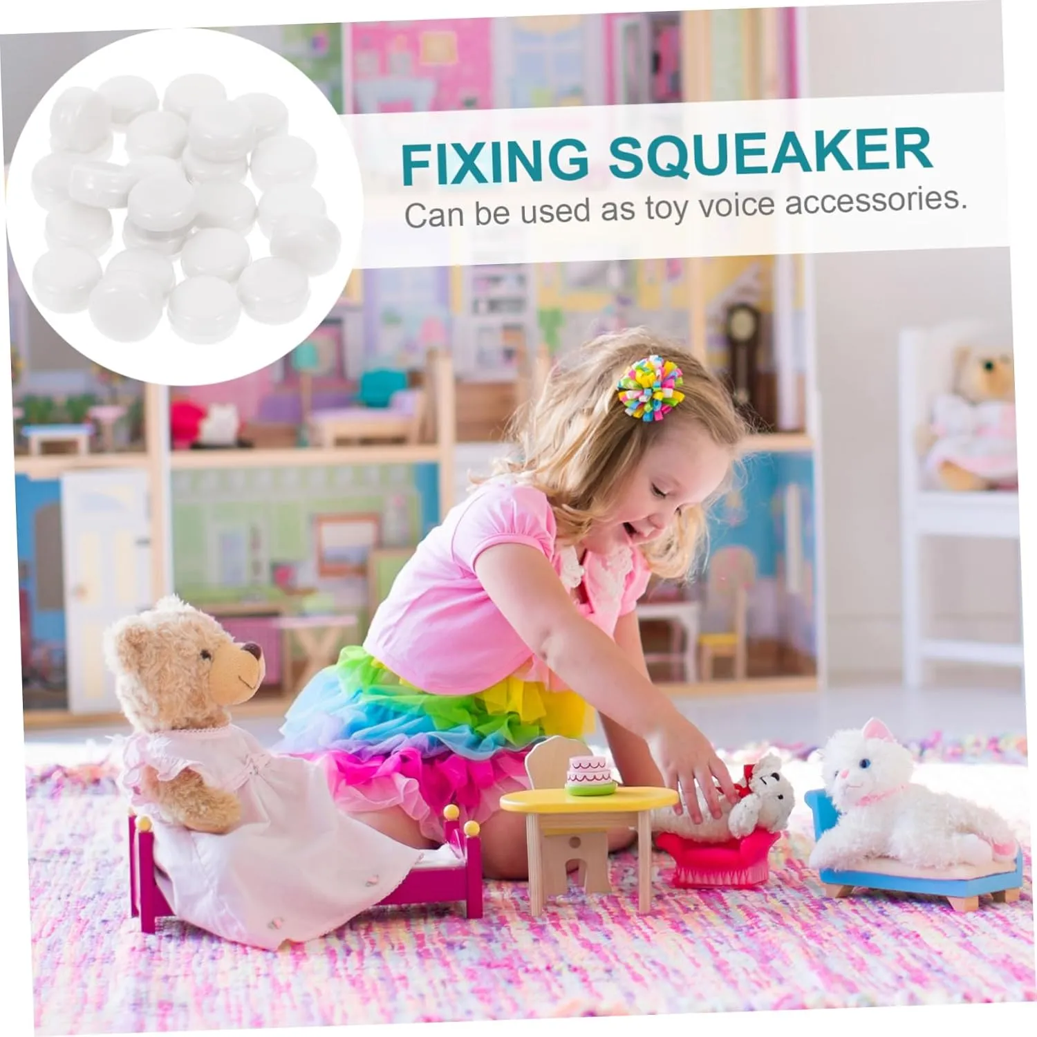 Toys for Dolls Pets and Smooth Design Accessories Uonlytech foodstuff messy indifferent shoemaking extensively 300pcs Rattle Box Noise Maker Inserts Plastic Sound 