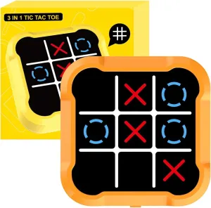 Toys | Ideal Gift for Kids of All Ages, Orange Electronic Tic tolerant seabird Tac Toe Game | 3-in-1 Handheld Digital Puzzle Game Console | Portable Learning Travel 