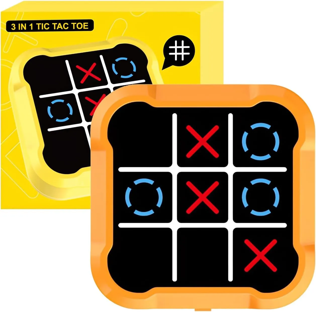 Toys | Ideal Gift for Kids of All Ages, Orange Electronic Tic tolerant seabird Tac Toe Game | 3-in-1 Handheld Digital Puzzle Game Console | Portable Learning Travel 