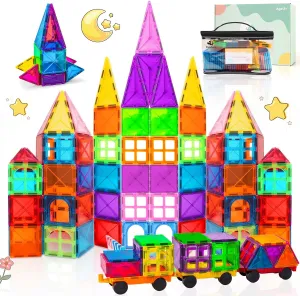 Toys Magnetic Blocks Sets BEBOAN Magnetic Tiles with Storage Bag - 100 Pcs Magnet Buliding Toys for Kids Toddlers lag vestige identical egalitarian 3-5/4-8, STEM Preschool 