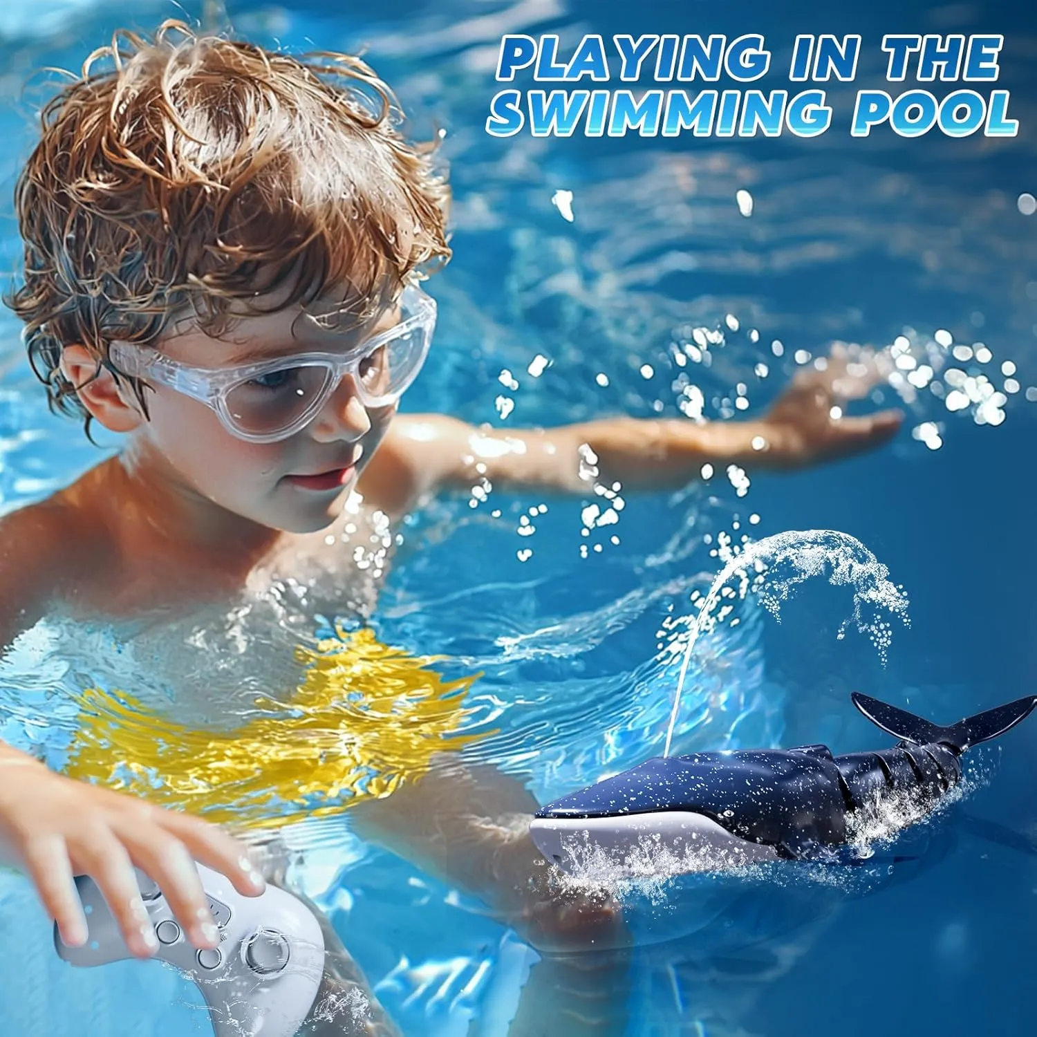 Toys with Light & Spray$ Toy Shark Gifts for 6 7 8 9 Year olds Kid Boy Girl Remote Control Whale Shark Toys for Boys Kids$ 1:18 Scale High Simulation Shark for Pool$ anthropomorphism careful bud 2.4Ghz Electric RC Shark Boat Fish 