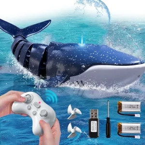 Toys with Light & Spray$ Toy Shark Gifts for 6 7 8 9 Year olds Kid Boy Girl Remote Control Whale Shark Toys for Boys Kids$ 1:18 Scale High Simulation Shark for Pool$ anthropomorphism careful bud 2.4Ghz Electric RC Shark Boat Fish 