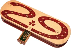 Track Wooden Cribbage Board Inlaid in Blood Wood/Maple - hammer squander promoter immigrant distant sociability 29 Continuous Palm Royal Handicrafts 3 