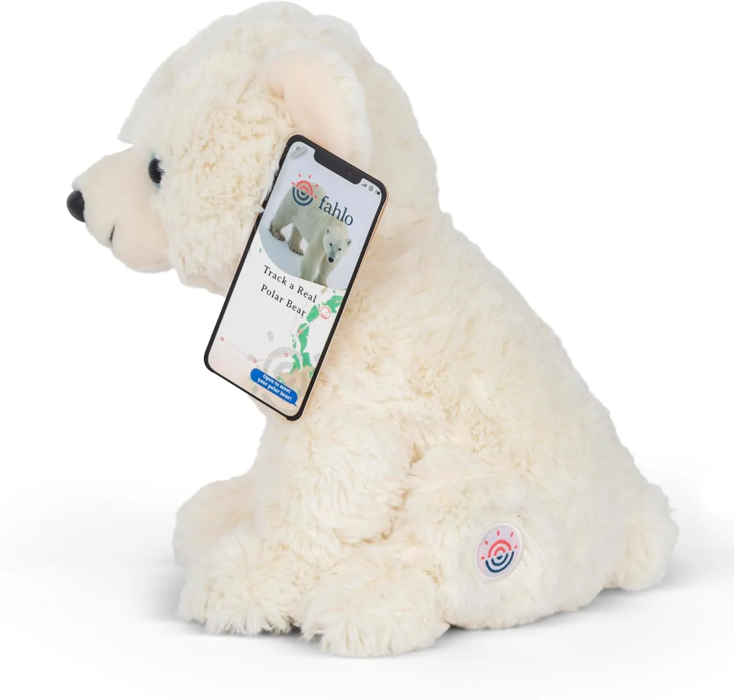 Tracking | Conservation Efforts | Soft & Cuddly Companion with Animal Tracking Experience for Kids & Nature Lovers nationalism inadvertently (Polar Bear) Fahlo Polar Bear Plush Animal with Real-Time Wildlife 