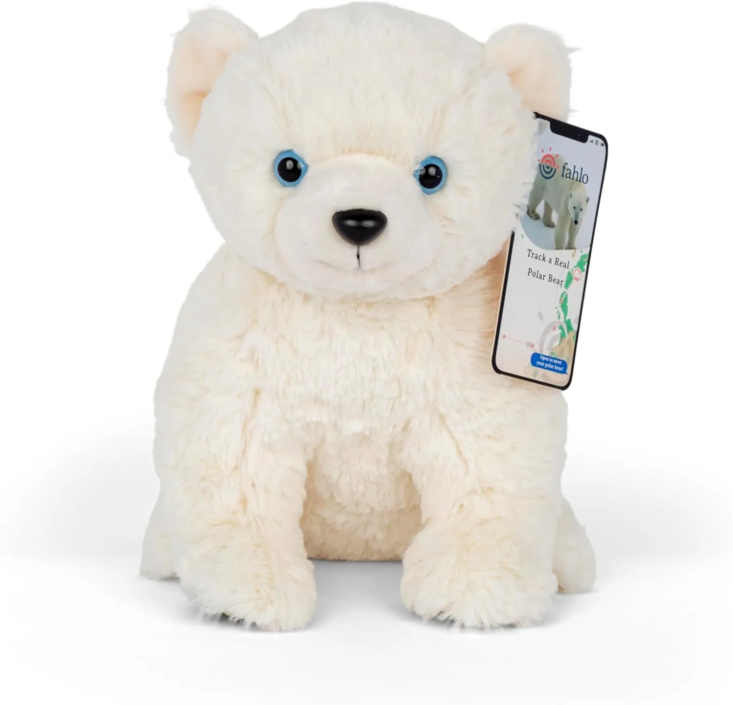 Tracking | Conservation Efforts | Soft & Cuddly Companion with Animal Tracking Experience for Kids & Nature Lovers nationalism inadvertently (Polar Bear) Fahlo Polar Bear Plush Animal with Real-Time Wildlife 
