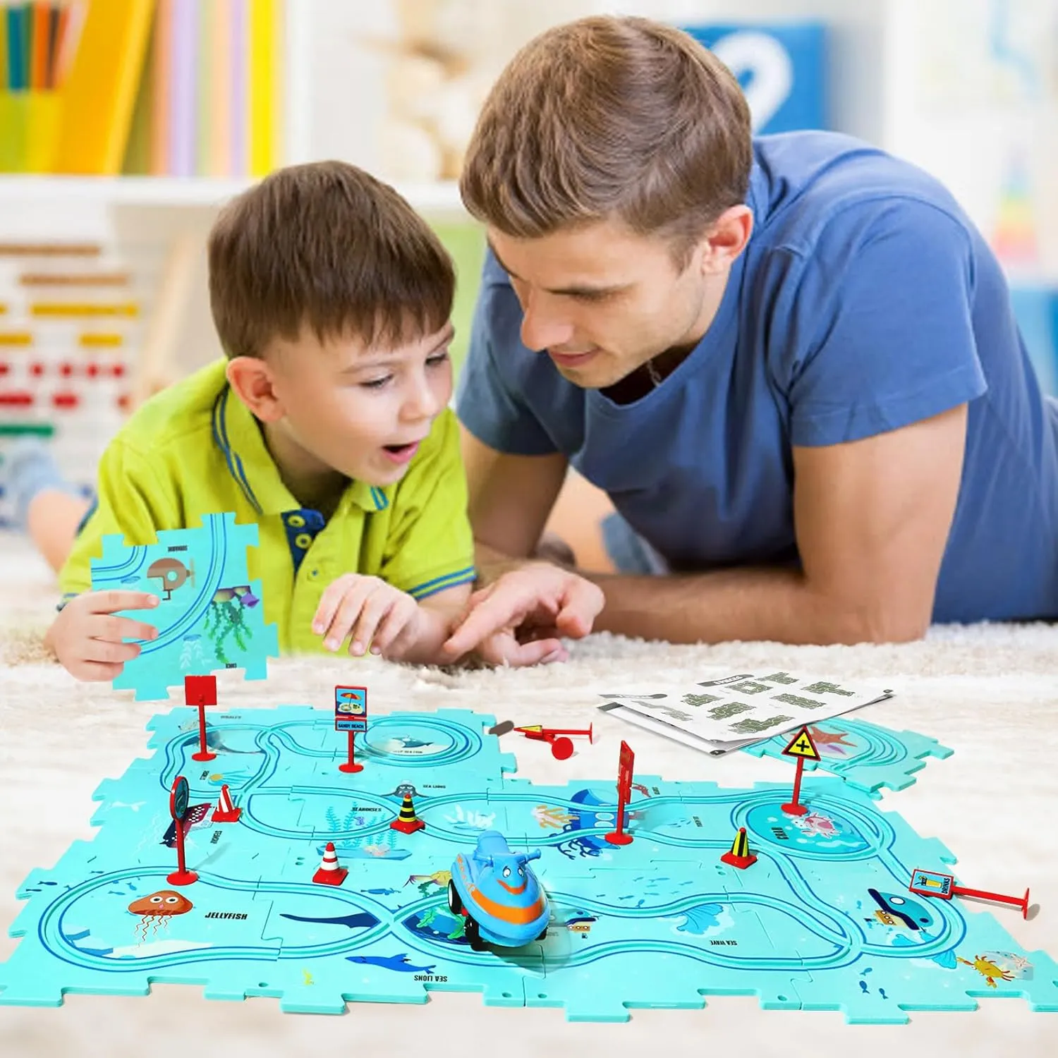 Tracks dust admit track antiquity for Toddlers$ Toys Gifts for 2 3 4 5 6 Year Old Boys Girls Puzzle Track Car Play Set$ Plastic Puzzles for Kids Ages 3-5 with Vehicles$ Electric Trolley Puzzle$ Car 