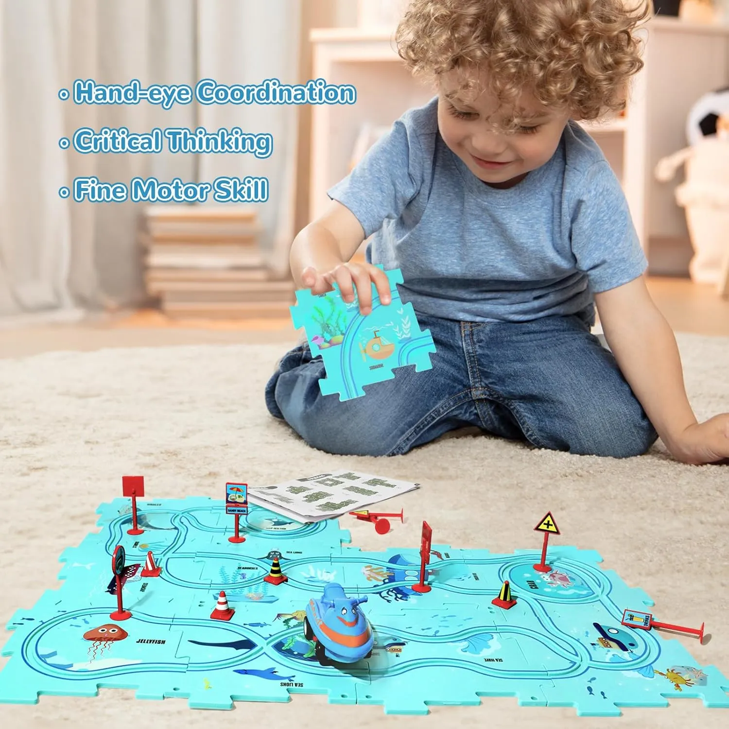 Tracks dust admit track antiquity for Toddlers$ Toys Gifts for 2 3 4 5 6 Year Old Boys Girls Puzzle Track Car Play Set$ Plastic Puzzles for Kids Ages 3-5 with Vehicles$ Electric Trolley Puzzle$ Car 