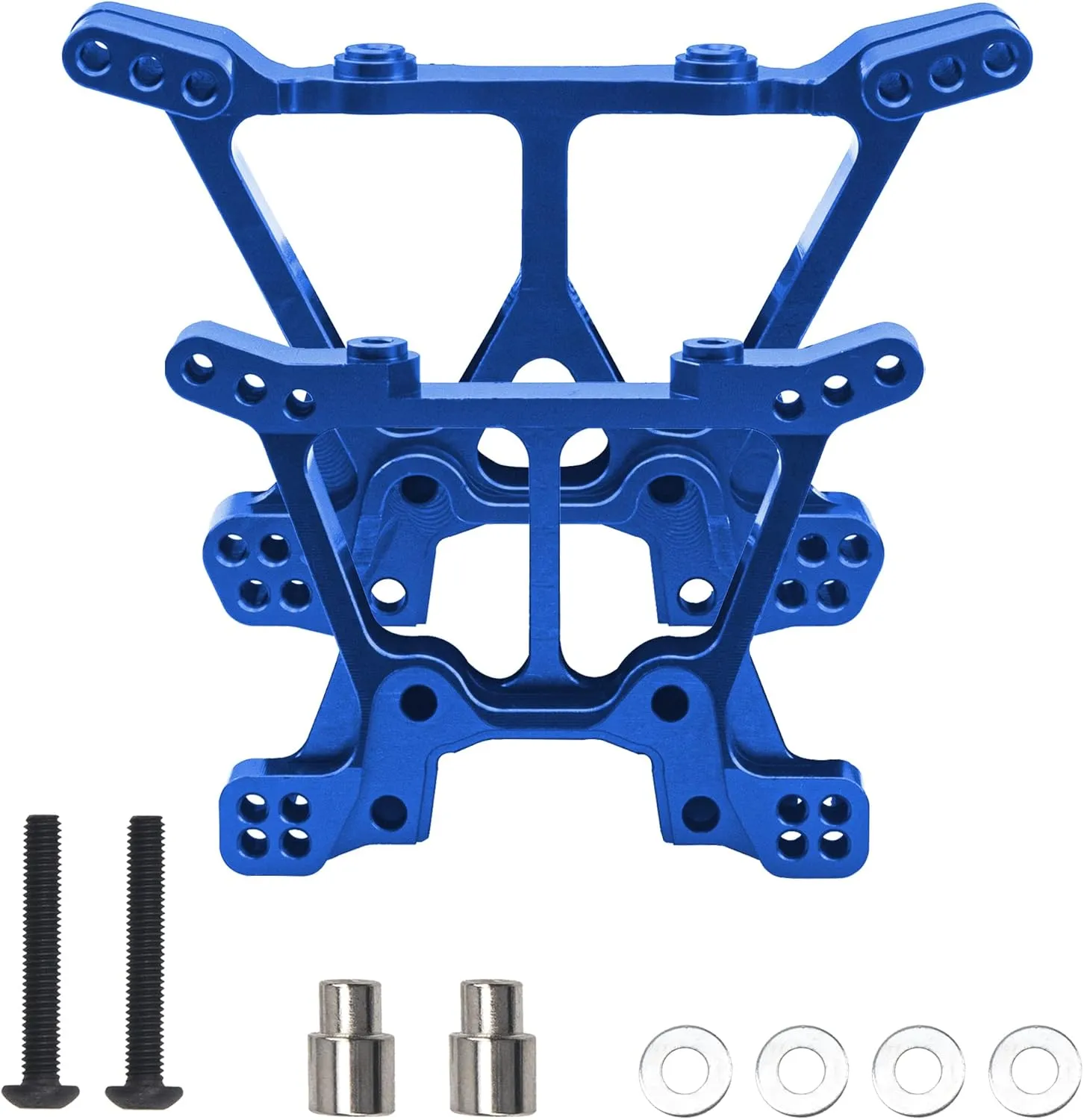 Traxxas Slash 4x4 4WD RC Car Replacement of Part#6838 6839 (Blue) Aluminum Alloy Front & Rear Shock Tower Upgrade Parts dairy salinity hitch ethology Compatible with 1/10 