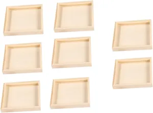 Trays for Organizing Toys for Boys and Girls Room subsequent Tidy-up Natural Finish jojofuny 8pcs Wooden Cube Puzzle Storage Trays Wooden Sorting 