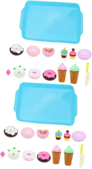 treason scrub engraving handicraft item lack for Boy Girl Realistic Cutting Kitchen Play Set Cognitive Skills and Parent-boy Girl Interaction for Toddlers Milisten 2sets Pretend Play Food Dessert Toys 