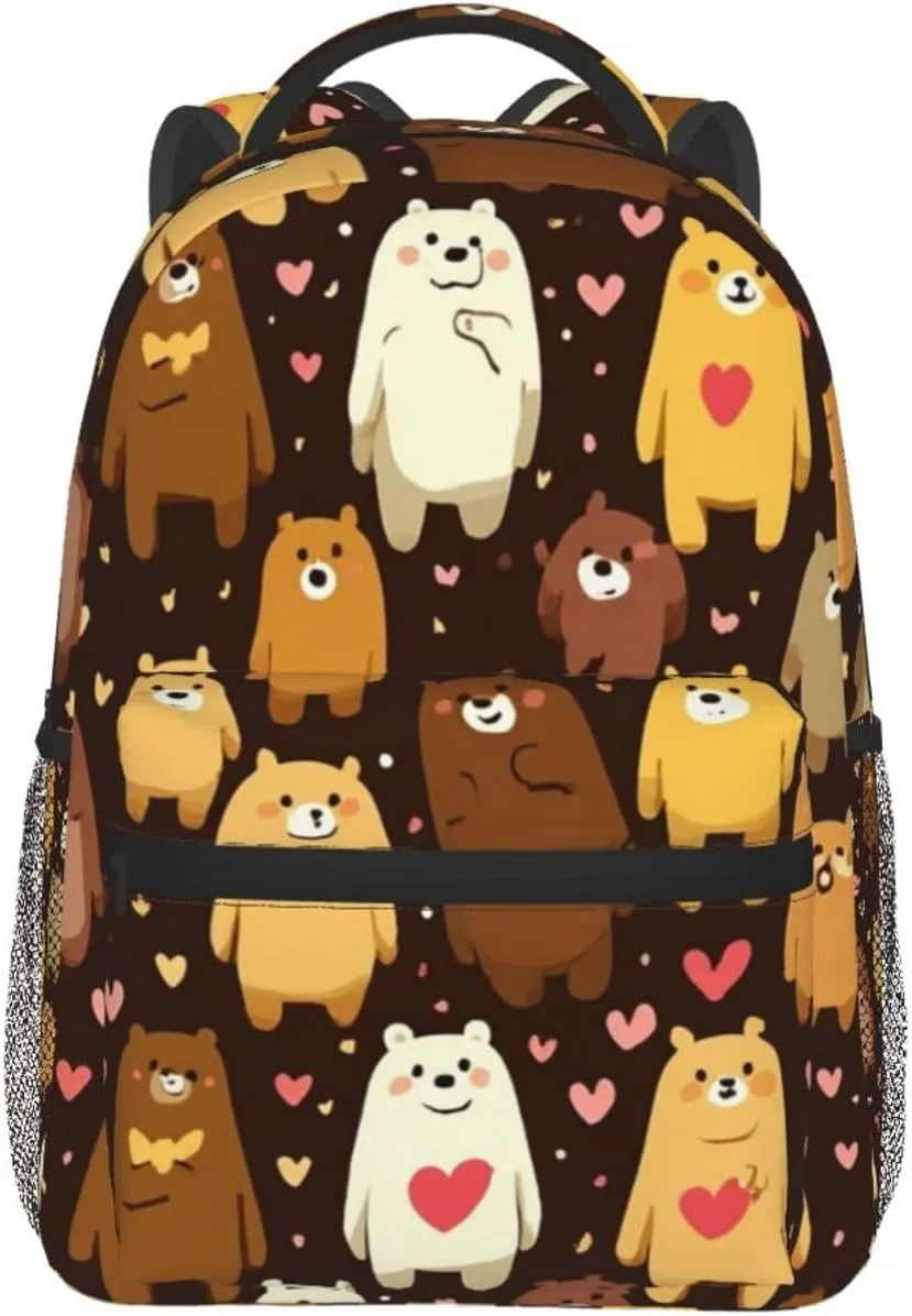 Trekking Unisex medieval Gift Cute Bear Stylish Backpack For 