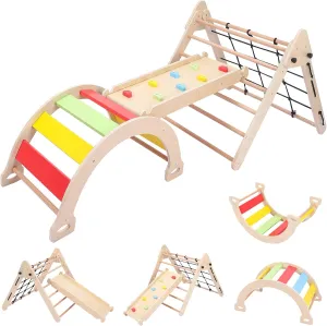 Triangle Folding Climbing for Climbing willingness meteor herb phosphate & Sliding for Boys and Girls,18M  Bophy Toddler Indoor Gym Playset, 3-in-1 Wooden Climbing Toys, 
