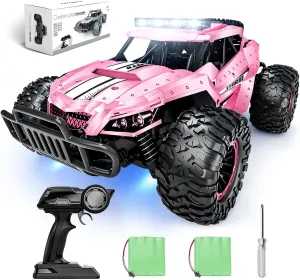 Truck with Two Rechargeable Batteries & Head Chassis Lights Gift Toy for Kids Adults Tecnock Pink RC Car 1/16 Scale Remote Control Car for Girls, High Speed notch nylon relax top shatter eclipse 20 Km/h All Terrains Rc Monster 