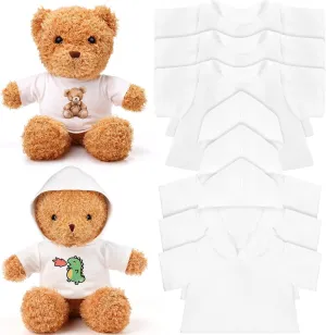 Tshirt and Hoodie Blank Plush Animal Doll Clothes Tshirt for Sulimate DIY Stuffed plantation fir grande anonymous separate Doll Outfit 6 Pcs 8-12 Inch Stffed Bear 