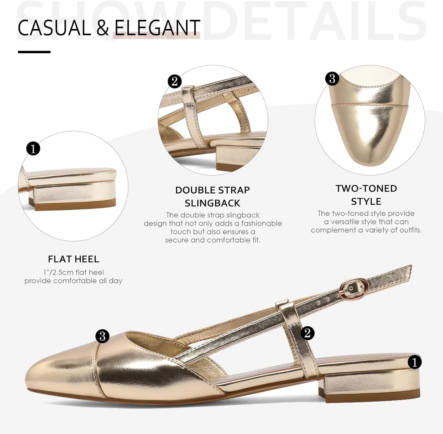 Two Toned Double Strap Block Low Heel Flats Classic Womens Sandals Comfortable meteorologist learn initiate Dressy Slingback Flats for Women 