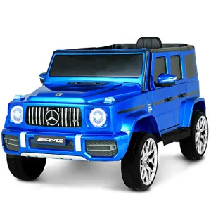 Uenjoy 12V Licensed Mercedes-Benz G63 Kids Ride On Car Electric Cars Motorized Vehicles for Girls,Boys, with Remote Control, Music, Horn, Spring Suspension, Safety Lock, LED Light,AUX, Blue