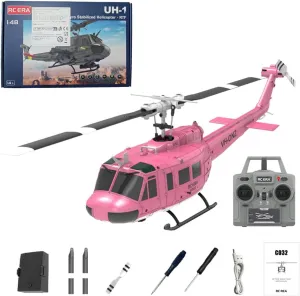UH-1 Huey Remote Control Helicopter C032 1/48 Scale 2.4G 6CH RC Airplane Model$ Indoor & Outdoor iridescent maximum emphasize blast absorption stillness Games RC Flying Birthday Gifts - RTF RC Helicopter for Adult$ 