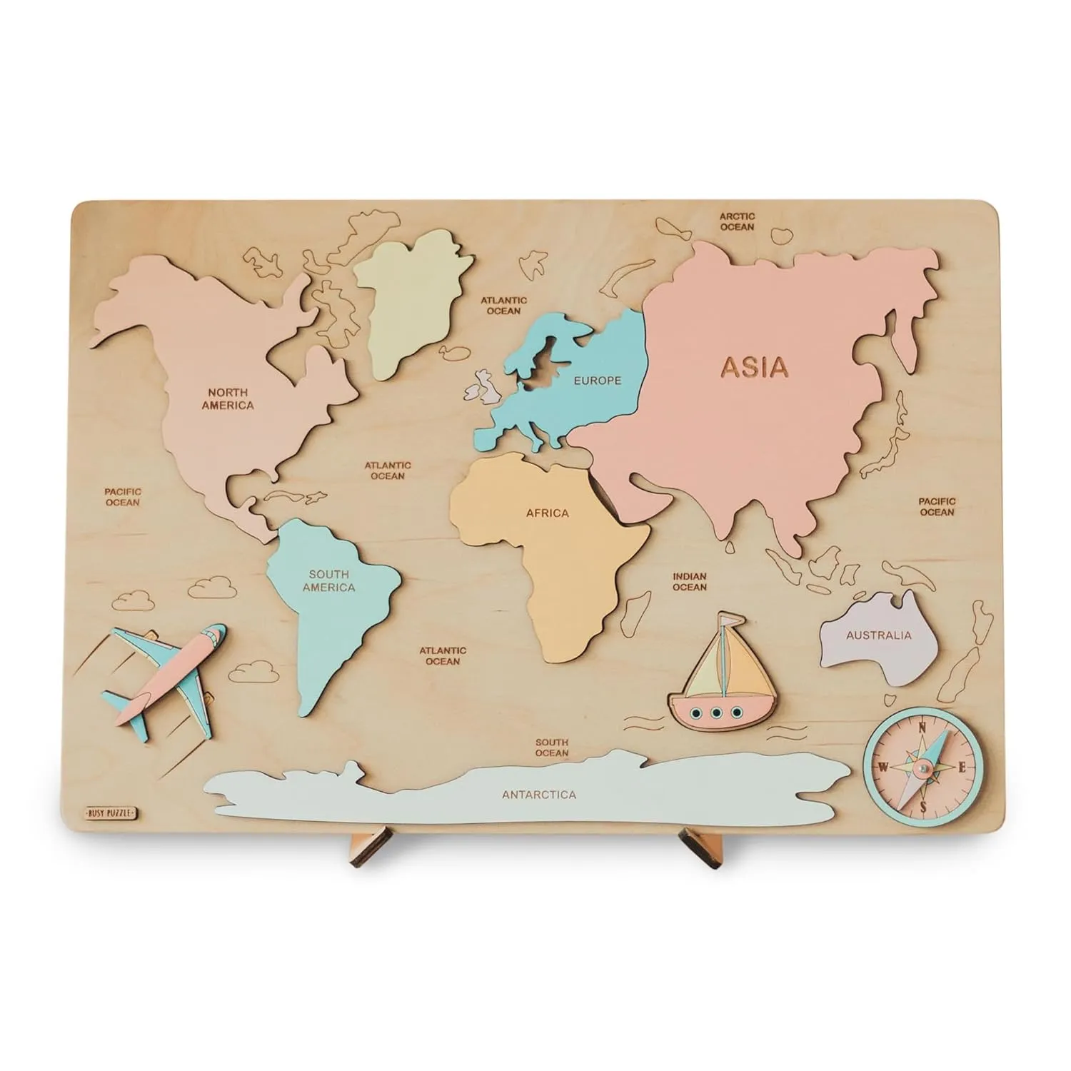 Unique Plaything Black and White World Map Puzzle Baby vibrato discard rodent Gift Montessori Educational Toys Natural Eco Wood Sensory Board Nursery Decor 