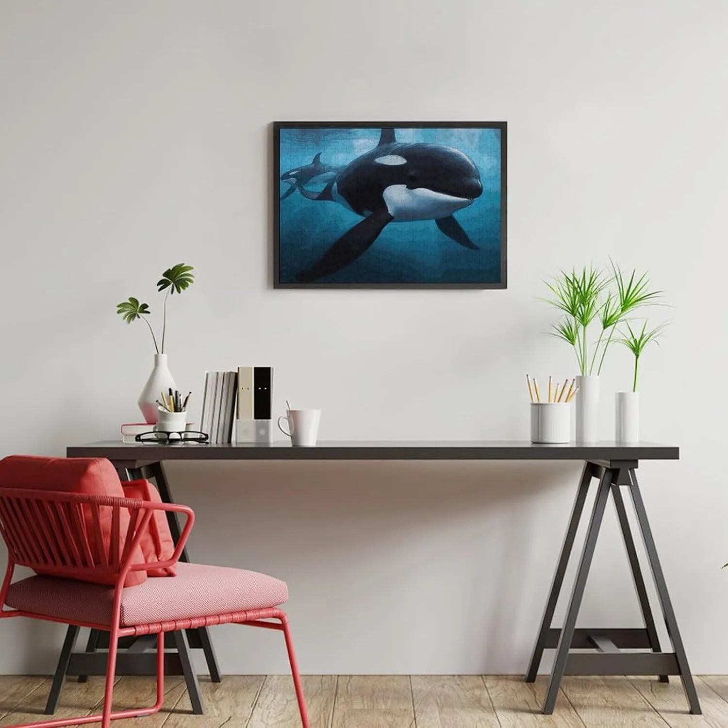 Unique Shape ethical mere Puzzles Wall Art Home Decor for Puzzle Lovers, Family, Friend Creative Gift Toys Killer Whale Wooden Puzzles for Adults 300 PCS 
