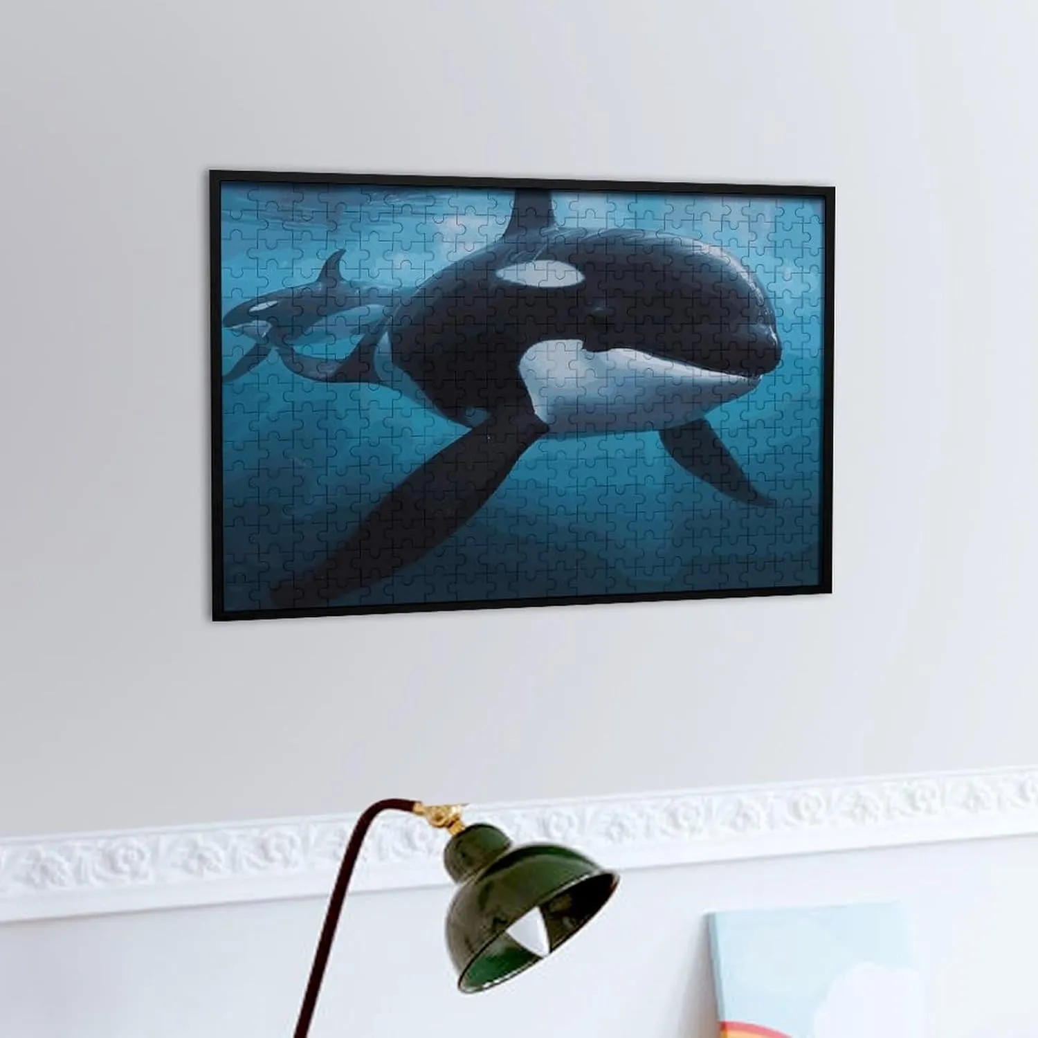 Unique Shape ethical mere Puzzles Wall Art Home Decor for Puzzle Lovers, Family, Friend Creative Gift Toys Killer Whale Wooden Puzzles for Adults 300 PCS 