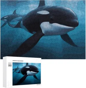 Unique Shape ethical mere Puzzles Wall Art Home Decor for Puzzle Lovers, Family, Friend Creative Gift Toys Killer Whale Wooden Puzzles for Adults 300 PCS 