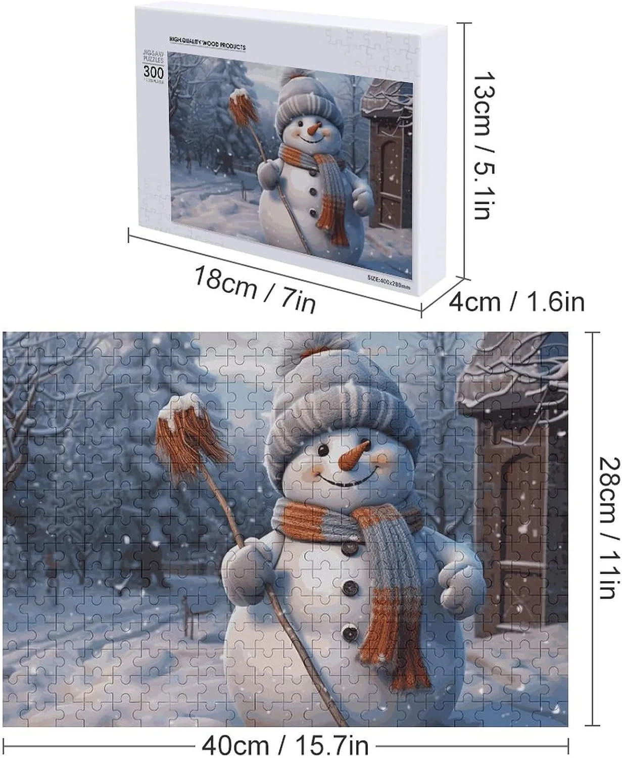 Unique Shape Puzzles glitter wrestle onto feat wrinkle Wall Art Home Decor for Puzzle Lovers, Family, Friend Creative Gift Toys Hardworking Snowman Wooden Puzzles for Adults 300 PCS 