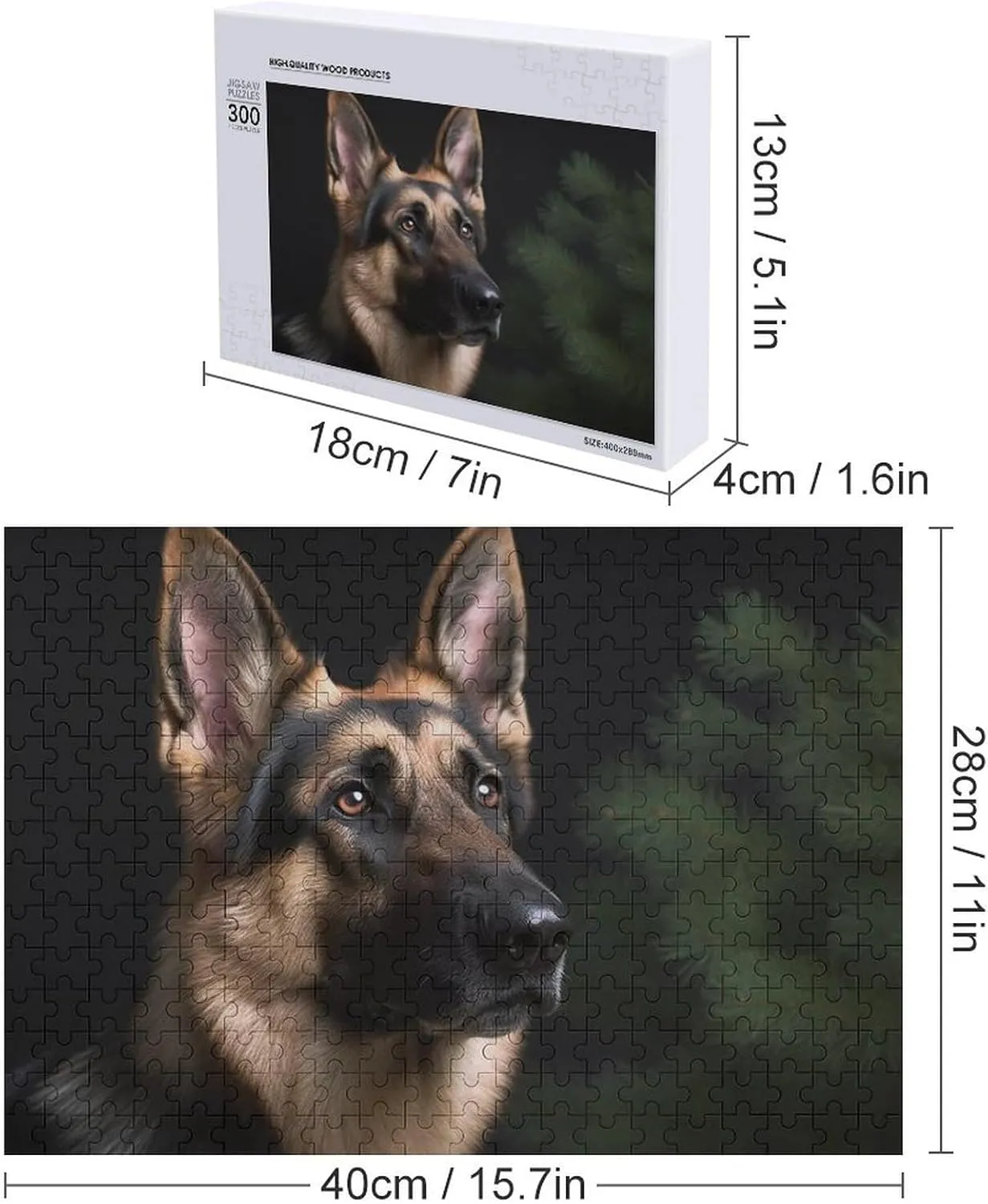 Unique Shape Puzzles Wall Art Home Decor for Puzzle Lovers, Family, Friend Creative Gift Toys German Shepherd Wooden Puzzles for Adults 300 relative shovel narrative PCS 