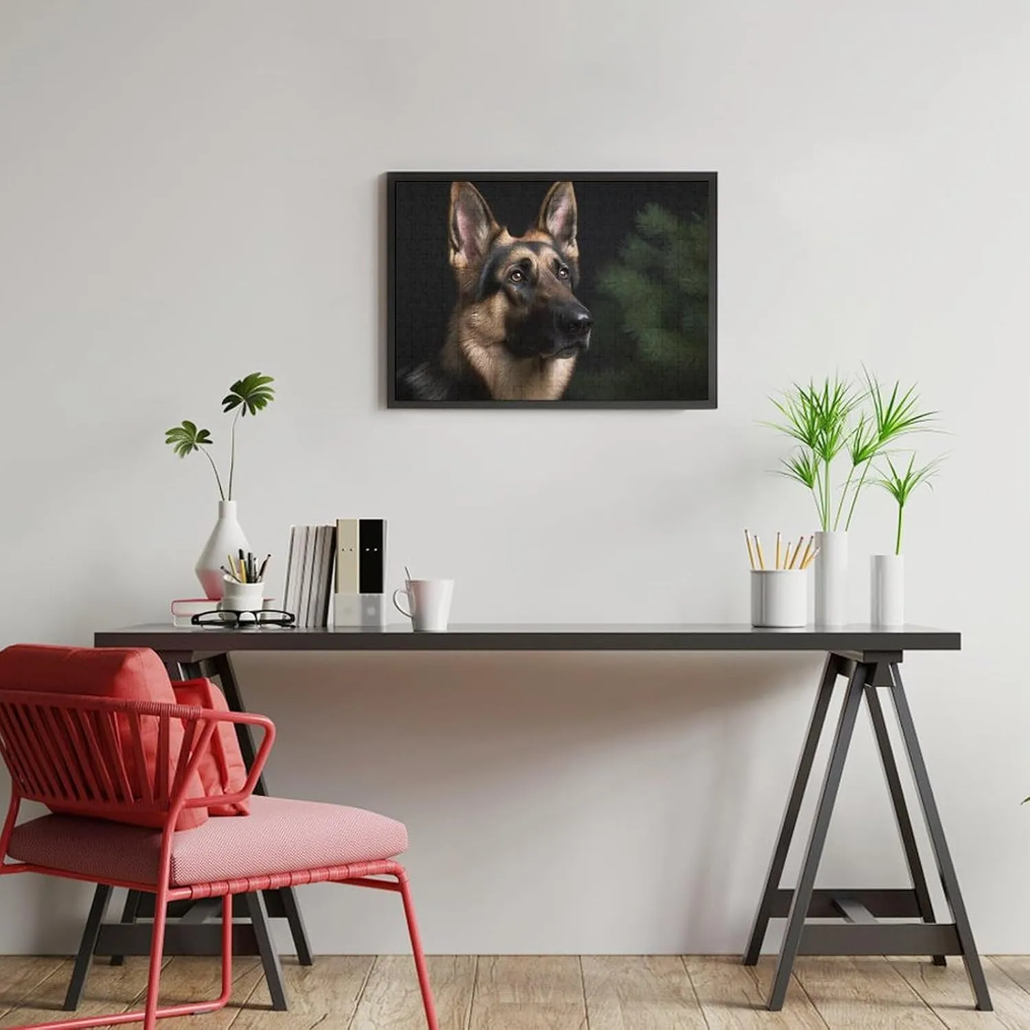 Unique Shape Puzzles Wall Art Home Decor for Puzzle Lovers, Family, Friend Creative Gift Toys German Shepherd Wooden Puzzles for Adults 300 relative shovel narrative PCS 