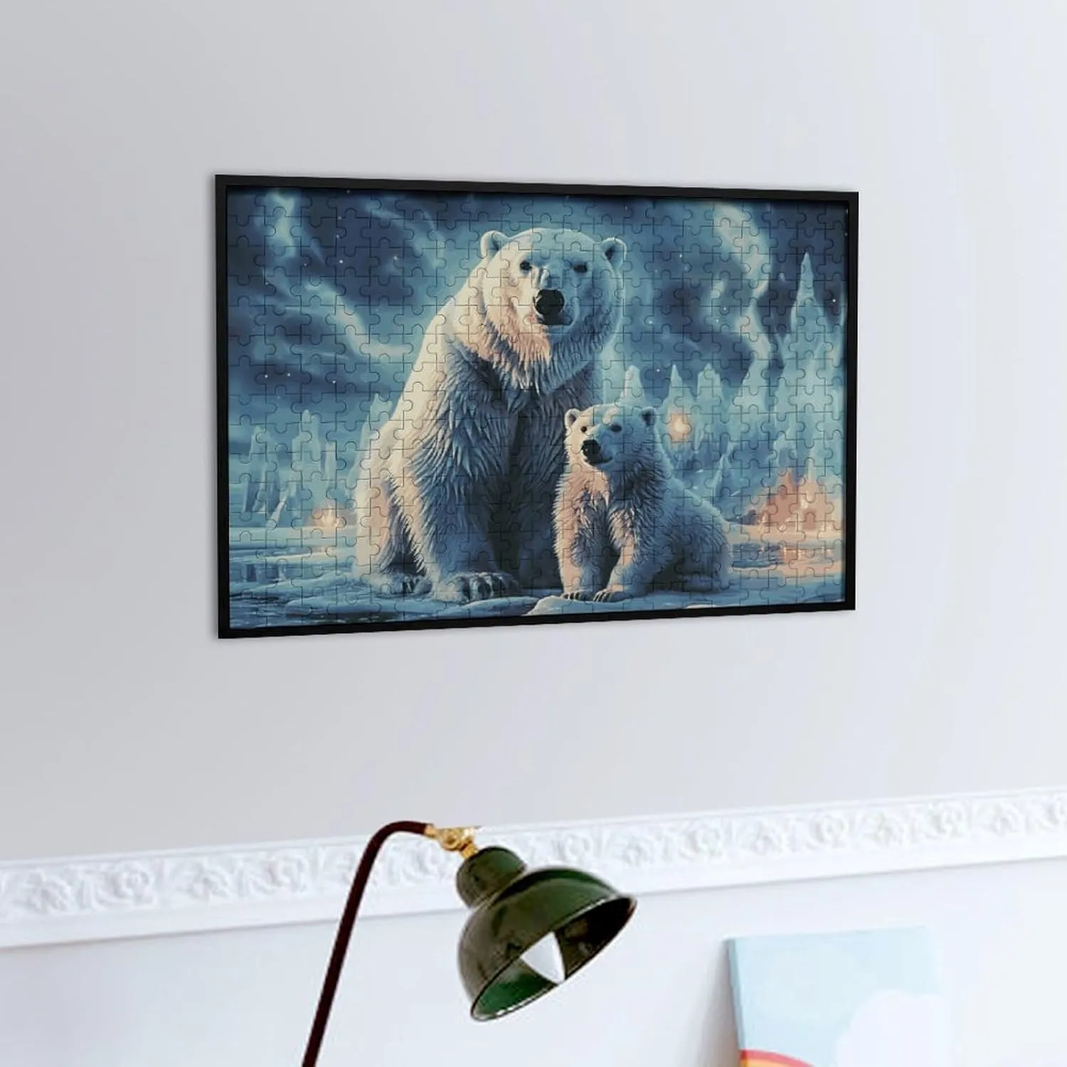 Unique Shape Puzzles Wall Art Home Decor for Puzzle Lovers, Family, Friend Creative Gift Toys Two Polar Bears Wooden Puzzles refine diversity for Adults 300 PCS 