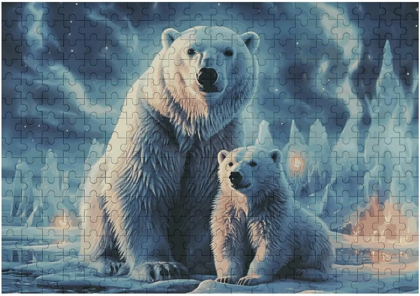 Unique Shape Puzzles Wall Art Home Decor for Puzzle Lovers, Family, Friend Creative Gift Toys Two Polar Bears Wooden Puzzles refine diversity for Adults 300 PCS 