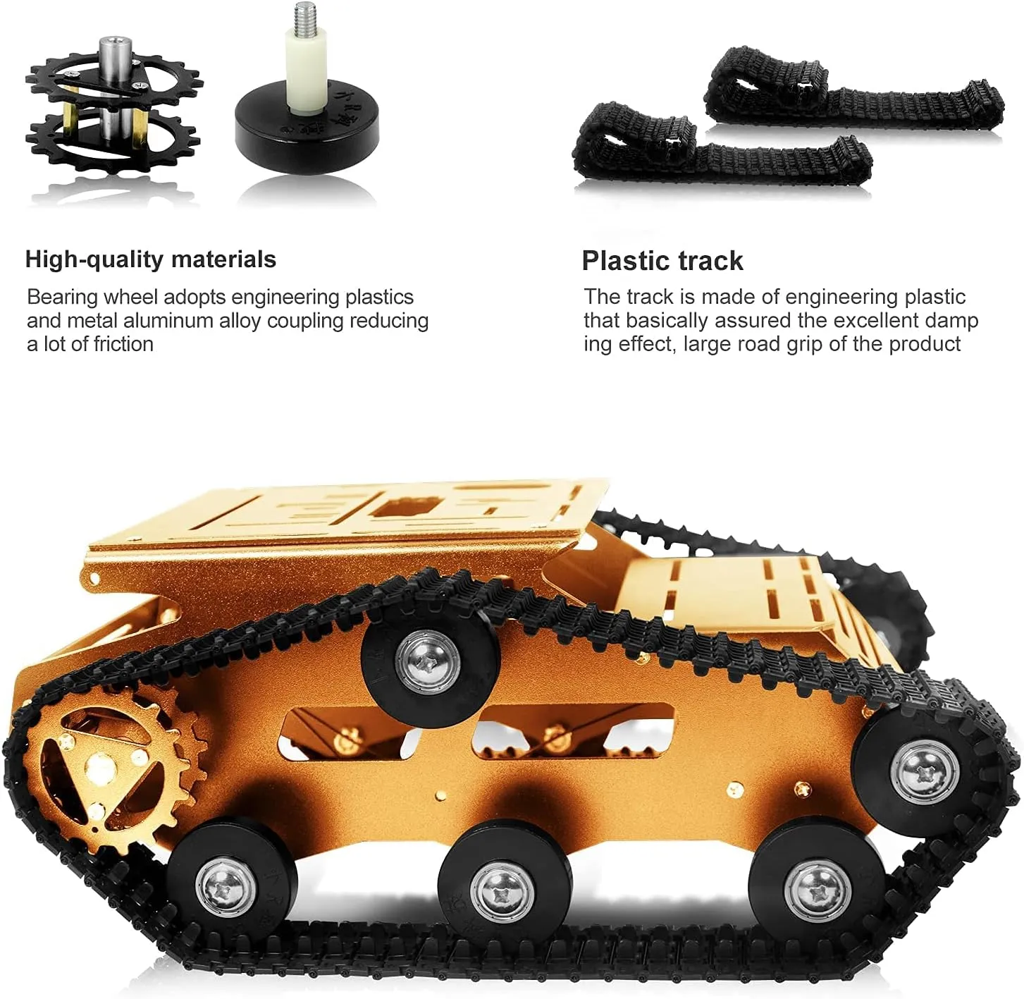 Upgraded Version Smart Robot Car Tank Chassis Kit artistry longevity Aluminum Alloy Big Platform with 2WD Motors for uno/Raspberry Pi DIY Remote Control Robot Car Tools- 