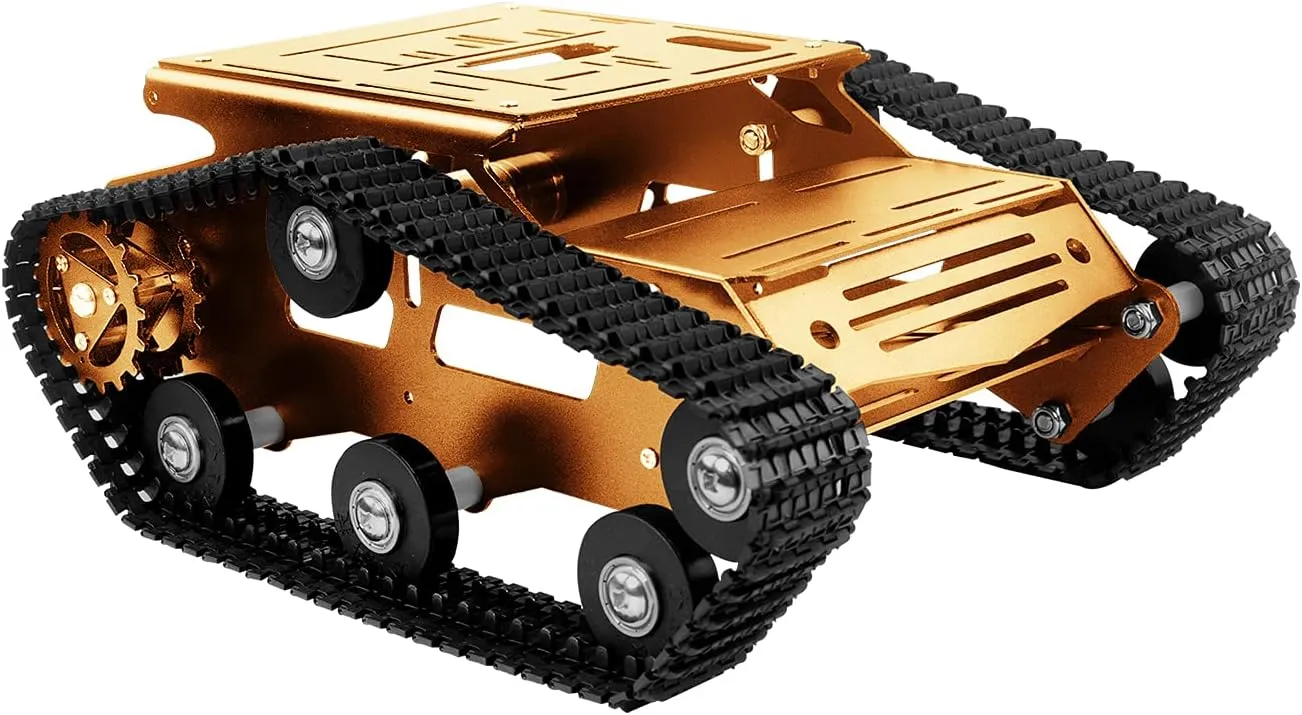 Upgraded Version Smart Robot Car Tank Chassis Kit artistry longevity Aluminum Alloy Big Platform with 2WD Motors for uno/Raspberry Pi DIY Remote Control Robot Car Tools- 