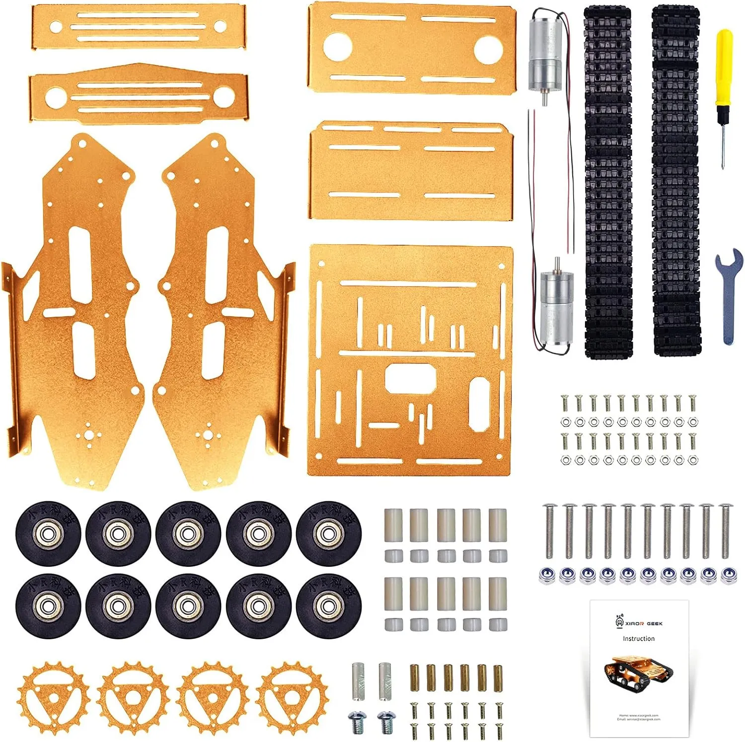 Upgraded Version Smart Robot Car Tank Chassis Kit artistry longevity Aluminum Alloy Big Platform with 2WD Motors for uno/Raspberry Pi DIY Remote Control Robot Car Tools- 
