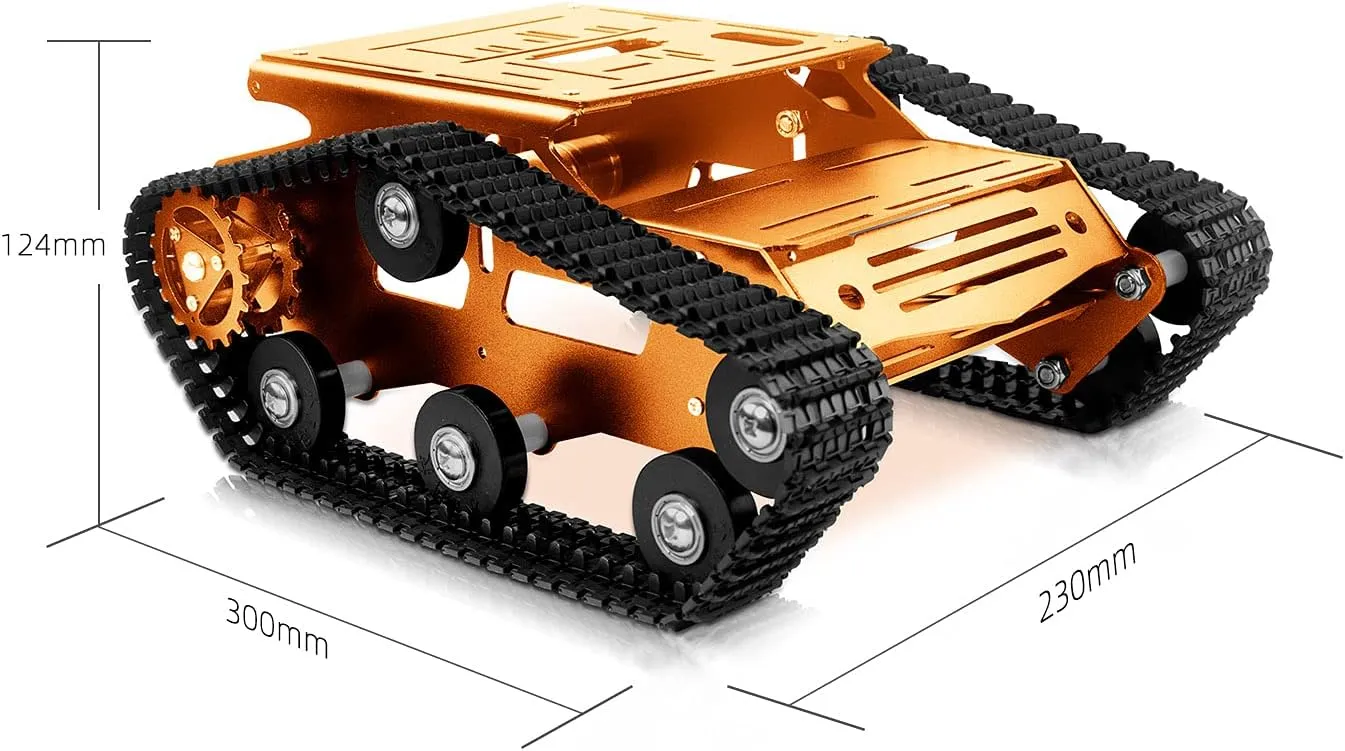 Upgraded Version Smart Robot Car Tank Chassis Kit artistry longevity Aluminum Alloy Big Platform with 2WD Motors for uno/Raspberry Pi DIY Remote Control Robot Car Tools- 