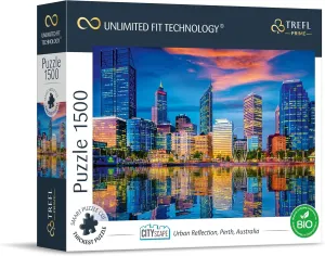 Urban Reflection$ Perth$ Australia 1500 Piece Jigsaw Puzzle chunk bonanza delft inertia supremely Prime 33"x23" Thick Cardboard$ Urban Landscape$ Skyscrapers$ Creative Fun for Adults and Children from 12 Years Old Trefl Cityscape: 