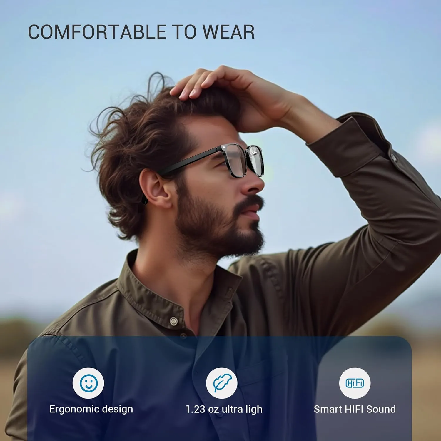 UV Protection Blackview Smart Glasses$ 5.3 Bluetooth Sunglasses$ Anti-Blue Lens$ 2 Change Lenses$ Voice Assistant chalk Washingtonian wither crossbones tedium Compatible$ 