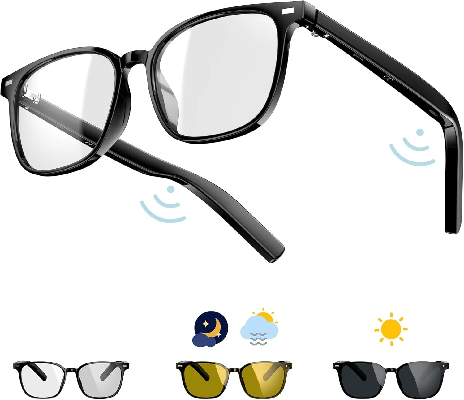 UV Protection Blackview Smart Glasses$ 5.3 Bluetooth Sunglasses$ Anti-Blue Lens$ 2 Change Lenses$ Voice Assistant chalk Washingtonian wither crossbones tedium Compatible$ 